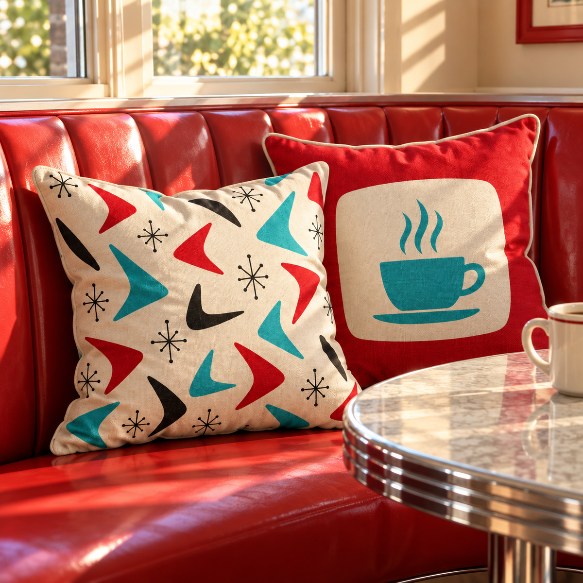 Retro Diner Throw Pillow Set