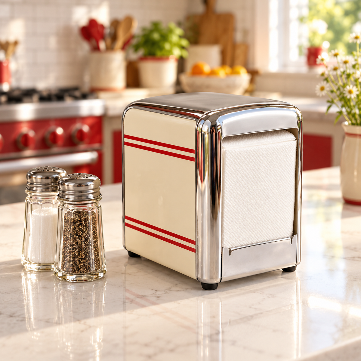 Chrome Retro Diner Napkin Dispenser