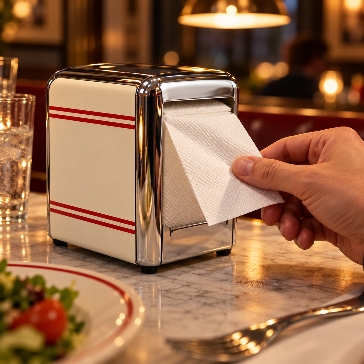 Chrome Retro Diner Napkin Dispenser