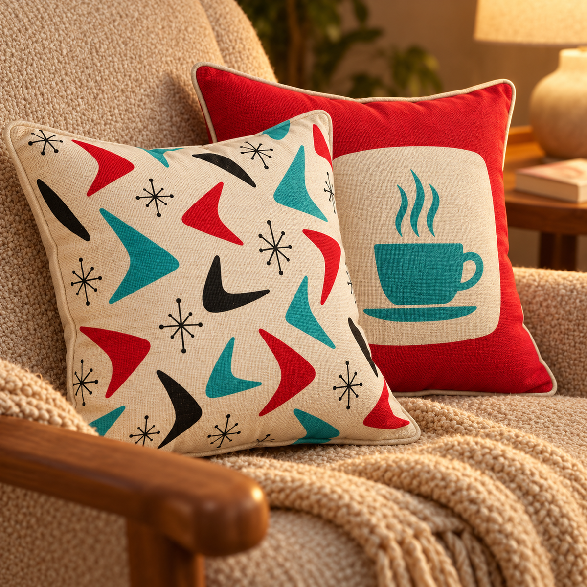 Retro Diner Throw Pillow Set